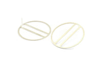Silver Circle Earring, 2 925 Silver Circle Stud Earrings (43mm) P021