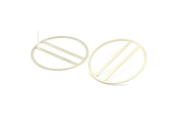 Silver Circle Earring, 2 925 Silver Circle Stud Earrings (43mm) P021