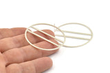Silver Circle Earring, 2 925 Silver Circle Stud Earrings (43mm) P021