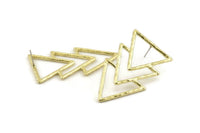 Brass Triangle Earring, 2 Raw Brass Stud Earrings (50x27x2mm) N0965 A1366
