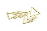 Brass Triangle Earring, 2 Raw Brass Stud Earrings (50x27x2mm) N0965 A1366