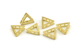 Brass Triangle Charm, 8 Raw Brass Triangles Charms, Connectors (14x4mm) N0764