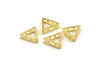 Brass Triangle Charm, 8 Raw Brass Triangles Charms, Connectors (14x4mm) N0764