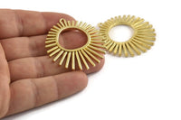 Brass Charm, Raw Brass - Sunshine Charm -  Brass Sun Pendants With 1 Loop - Findings (41x39x2mm) N1315