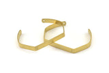 Brass Bracelet Blank, 4 Raw Brass Cuff Bracelet Blank Bangle With 1 Hole (145x6x1mm) R059