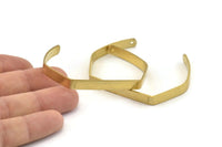 Brass Bracelet Blank, 4 Raw Brass Cuff Bracelet Blank Bangle With 1 Hole (145x6x1mm) R059