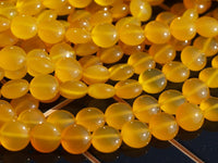 Yellow Chalcedony Agate 12 Mm Coin Puff Gemstone Beads 15.5 Inches G38 T018