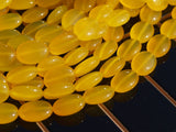 Yellow Chalcedony Agate 16x12 mm Oval Gemstone  Beads 15.5 inches G515 T090