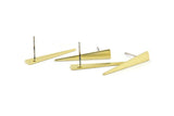 Brass Triangle Earring, 10 Raw Brass Triangle Stud Earrings (20x4.5x0.80mm) M140 A1577