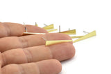 Brass Triangle Earring, 10 Raw Brass Triangle Stud Earrings (20x4.5x0.80mm) M140 A1577