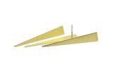 Brass Triangle Earring, 6 Textured Raw Brass Triangle Stud Earrings (50x8x0.80mm) M150 A1576