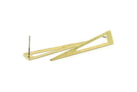 Brass Triangle Earring, 8 Textured Raw Brass Triangle Stud Earrings (40x8x0.80mm) M158 A1590