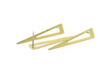 Brass Triangle Earring, 8 Textured Raw Brass Triangle Stud Earrings (40x8x0.80mm) M158 A1590