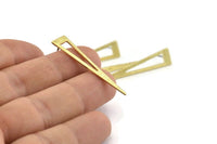 Brass Triangle Earring, 8 Textured Raw Brass Triangle Stud Earrings (40x8x0.80mm) M158 A1590