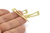 Brass Triangle Earring, 8 Textured Raw Brass Triangle Stud Earrings (40x8x0.80mm) M158 A1590