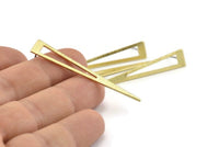 Brass Triangle Earring, 8 Textured Raw Brass Triangle Stud Earrings (50x8x0.80mm) M154 A1588
