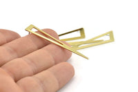 Brass Triangle Earring, 8 Raw Brass Triangle Stud Earrings (50x8x0.80mm) M152 A1589