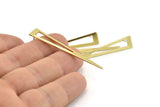 Brass Triangle Earring, 8 Raw Brass Triangle Stud Earrings (50x8x0.80mm) M152 A1589