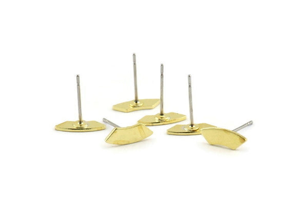 Stud Earring, 12 Raw Brass, Stud Earrings, Ear Stud, Brass Earrings (11x3.5x0.80mm) A1587