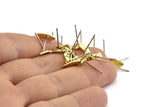 Stud Earring, 12 Raw Brass, Stud Earrings, Ear Stud, Brass Earrings (11x3.5x0.80mm) A1587