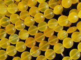 Yellow Chalcedony Agate 15 Mm Coin Puff Gemstone  Beads 15.5 Inches