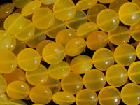 Yellow Chalcedony Agate 15 Mm Coin Puff Gemstone  Beads 15.5 Inches