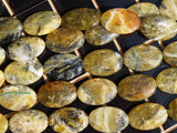 Dendritic Green Honey Opal 30 X 20  Mm Oval Gemstone Beads 15.5 Inches Full Strand G28   T022