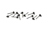Black Ball Earring, 24 Oxidized Black Ball Stud Earrings - Pad With 4mm Hole Hook BS 1799 S717