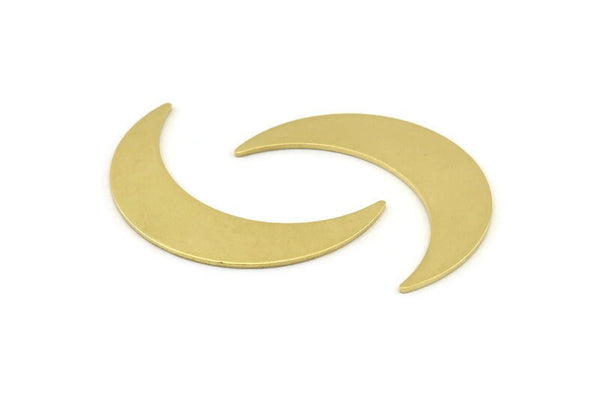 Brass Moon Blank, 10 Raw Brass Crescent Moon Blanks, Stamping Blanks (35x9x0.80mm) M388