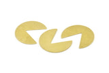 Brass Circle Blank, 8 Raw Brass Pizza Slice Stamping Blanks, Findings (30x26x0.80mm) M396