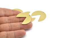Brass Circle Charm, 8 Raw Brass Pizza Slice Charms With 1 Hole, Blanks, Findings (30x26x0.80mm) M397