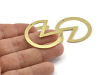Brass Circle Charm, 8 Raw Brass Pizza Slice Pendants With 1 Hole, Findings (37x34x0.80mm) M400