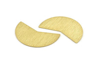 Brass Moon Blank, 6 Textured Raw Brass Moon Stamping Blanks (38x18x0.80mm) M315