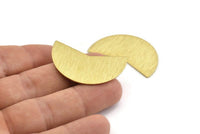 Brass Moon Blank, 6 Textured Raw Brass Moon Stamping Blanks (38x18x0.80mm) M315