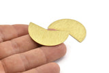 Brass Moon Blank, 6 Textured Raw Brass Moon Stamping Blanks (38x18x0.80mm) M315