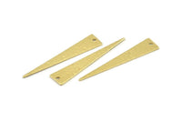 Brass Triangle Charm, 12 Hammered Raw Brass Triangle Charms With 1 Hole, Findings (40x8x0.80mm) M293