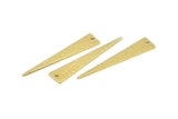 Brass Triangle Charm, 12 Hammered Raw Brass Triangle Charms With 1 Hole, Findings (40x8x0.80mm) M293