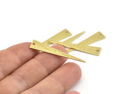 Brass Triangle Charm, 12 Hammered Raw Brass Triangle Charms With 1 Hole, Findings (40x8x0.80mm) M293