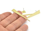Brass Triangle Earring, 8 Raw Brass Triangle Stud Earrings (50x8x0.80mm) M148 A1553