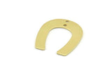 U Shaped Charm, 12 Raw Brass U Shaped Charms With 2 Holes, Blanks (25x22x0.80mm) M443
