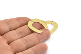 U Shaped Charm, 12 Raw Brass U Shaped Charms With 2 Holes, Blanks (25x22x0.80mm) M443
