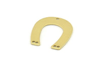 U Shaped Charm, 12 Raw Brass U Shaped Charms With 5 Holes, Blanks (25x22x0.80mm) M444