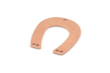 U Shaped Charm, 10 Raw Copper U Shaped Charms With 5 Holes, Blanks (25x22x0.80mm) M448