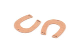 U Shaped Charm, 10 Raw Copper U Shaped Charms With 5 Holes, Blanks (25x22x0.80mm) M448