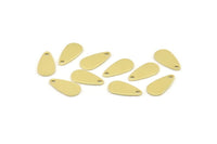Brass Drop Charm, 50 Raw Brass Drop Charms With 1 Hole, Blanks (14x7x0.80mm) M449