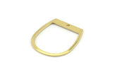 D Shaped Charm, 24 Raw Brass D Shaped Charms With 1 Hole, D Shape Rings (25x22x0.80mm) M451