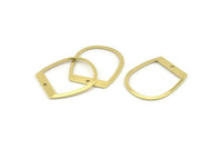 D Shaped Charm, 24 Raw Brass D Shaped Charms With 1 Hole, D Shape Rings (25x22x0.80mm) M451