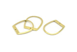 D Shaped Charm, 24 Raw Brass D Shaped Charms With 1 Hole, D Shape Rings (25x22x0.80mm) M451