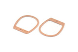 D Shaped Charm, 24 Raw Copper D Shaped Charms With 1 Hole, D Shape Rings (25x22x0.80mm) M452