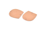 D Shaped Charm, 8 Raw Copper D Shaped Charms With 2 Holes, D Shape Blanks (20x19x0.80mm) M454